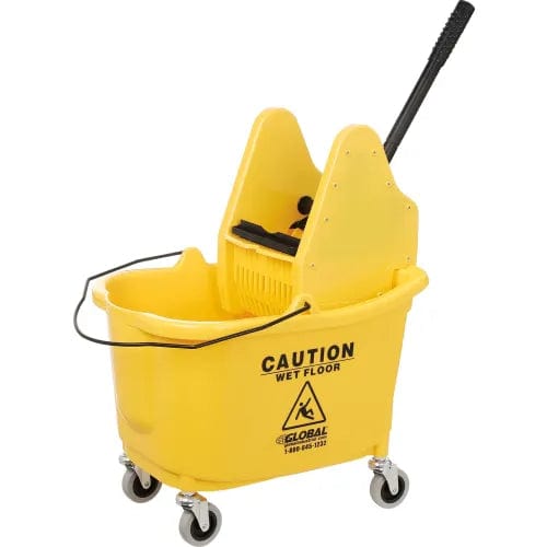 Centerline Dynamics Mops Global Industrial™ Mop Bucket And Wringer Combo 38 Qt., Down Press, Yellow