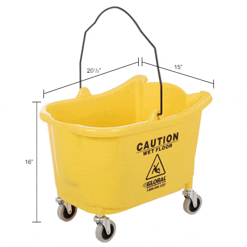 Centerline Dynamics Mops Global Industrial™ Mop Bucket & Wringer Combo, 38 Qt., Side Press, Yellow