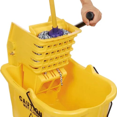 Centerline Dynamics Mops Global Industrial™ Mop Bucket & Wringer Combo, 38 Qt., Side Press, Yellow