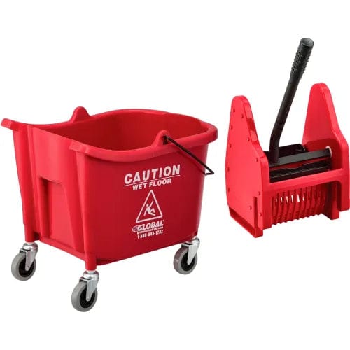 Centerline Dynamics Mops Mop Bucket And Wringer Combo 38 Qt., Down Press, Red