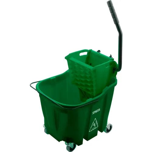 Centerline Dynamics Mops Mop Bucket Combo w/ Sidepress Wringer, 35 qt Bucket Capacity, Green