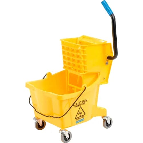 Mop Bucket with Side-Press Wringer 26 Quart, Yellow– Centerline Dynamics