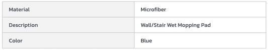 Centerline Dynamics Mops Rubbermaid® Microfiber Wall/Stair Wet Mop Pad 13-3/4" x 5-1/2", Blue - Q820