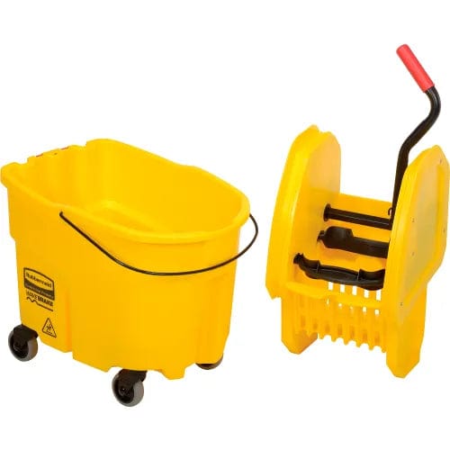 Centerline Dynamics Mops Rubbermaid WaveBrake® 2.0 Mop Bucket & Wringer Combo w/Down Press, 35 Qt. FG757788YEL