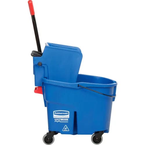 Centerline Dynamics Mops Rubbermaid WaveBrake® 2.0 Side Press Mop Bucket & Wringer Combo 26-35 Qt. - Blue