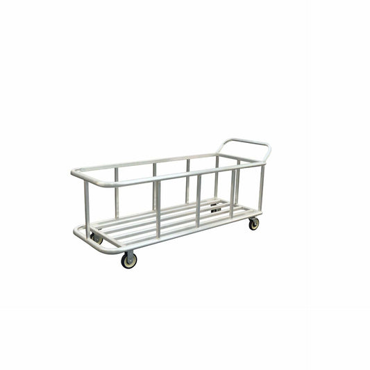 Centerline Dynamics New Age Industrial Carts New Age Industrial Trashcan Cart, All Aluminum, Three Can Capacity, Heavy-Duty Plate Type Casters, 72.94"L x 26"W x 27"H. 98941