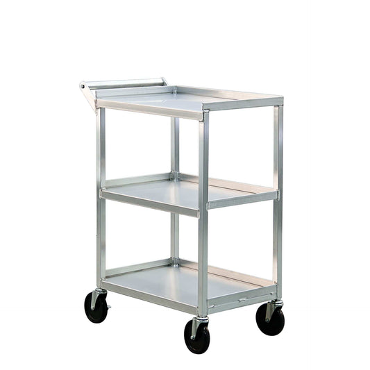 Centerline Dynamics New Age Industrial Carts New Age Industrial Utility/Bussing Cart, 16.5"W x 39"H x 27.75"D, Three Solid Shelves, Shelf Size = 16.5"W x 24"D, Shelf Spacing = 13", Weight Capacity = 350lbs, NSF 1440