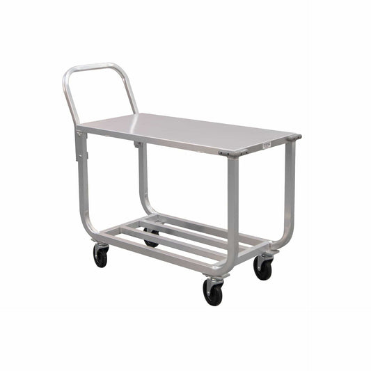 Centerline Dynamics New Age Industrial Carts New Age Industrial Utility & Bussing Cart with Handle, 3 Shelves, 18.5" x 28.75" Shelf Size, 13" Spacing, 350lbs Weight Capacity, NSF, 18.5"x 39îx 32.5" NS745