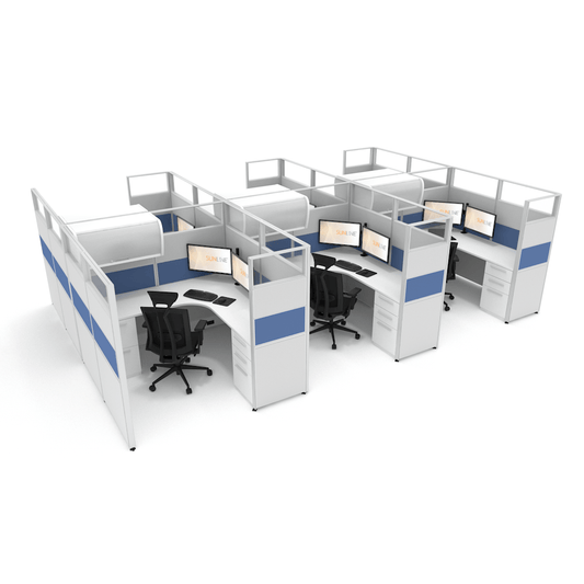 Centerline Dynamics Office Cubicle Sunline Signature 6’x6′ – 65″ High Down to 53″ Office Cubicle