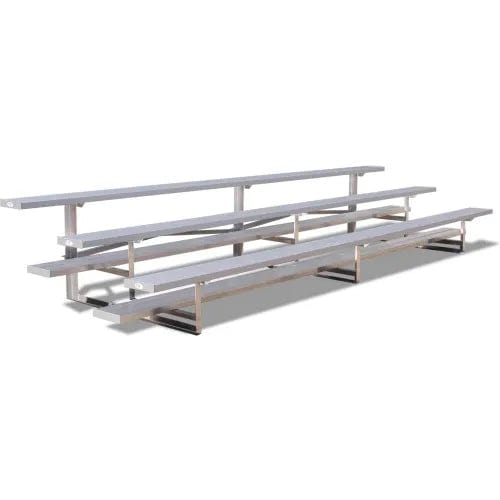 Centerline Dynamics Outdoor Seating 2 Row National Rep Aluminum Bleacher, 15' Long, Single Footboard