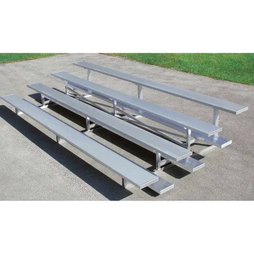 Centerline Dynamics Outdoor Seating 3 Row Universal Low Rise Aluminum Bleacher, 15' Long, Single Footboard