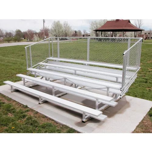 Centerline Dynamics Outdoor Seating 5 Row National Rep Aluminum Bleacher with Guardrails, 21' Long, Single Footboard