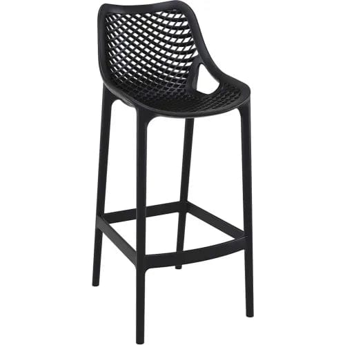 Centerline Dynamics Outdoor Seating Air Resin Bar Stool, Black - Pkg Qty 2