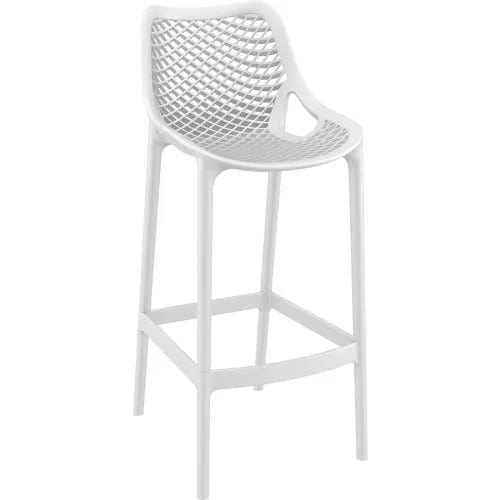 Centerline Dynamics Outdoor Seating Air Resin Bar Stool, White - Pkg Qty 2