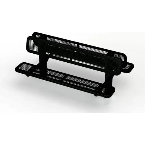 Double Sided Bench, Perforated Seat, In Ground Mount, 6'L, Black ...