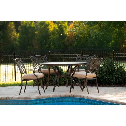 Centerline Dynamics Outdoor Seating Monaco 5 Piece Patio Dining Set w/ 4 Chairs Rockers