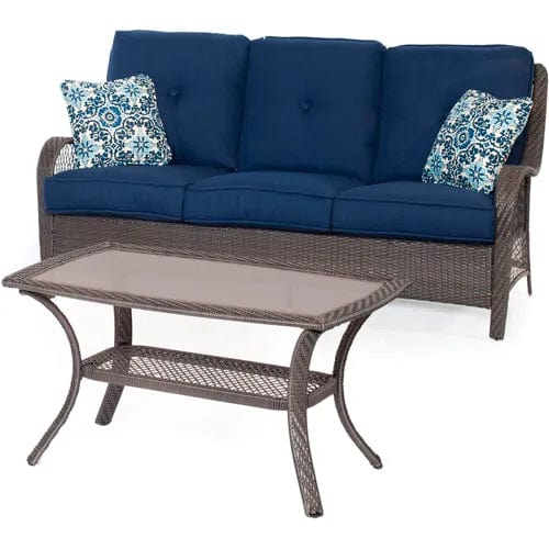 Centerline Dynamics Outdoor Seating Orleans 2 Piece Patio Set, Navy Blue/Gray