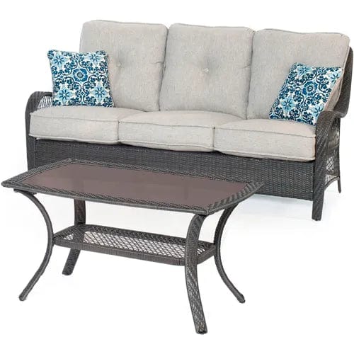 Centerline Dynamics Outdoor Seating Orleans 2 Piece Patio Set, Silver Lining/Gray