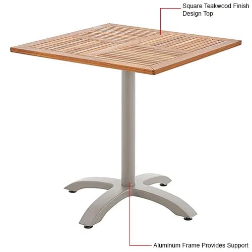 Centerline Dynamics Outdoor Seating Outdoor Dining Set, 27-1/2" Square Teakwood Table & 4 Sling Armchairs