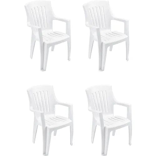 Centerline Dynamics Outdoor Seating Outdoor Resin Stacking Chair, White - Pkg Qty 4