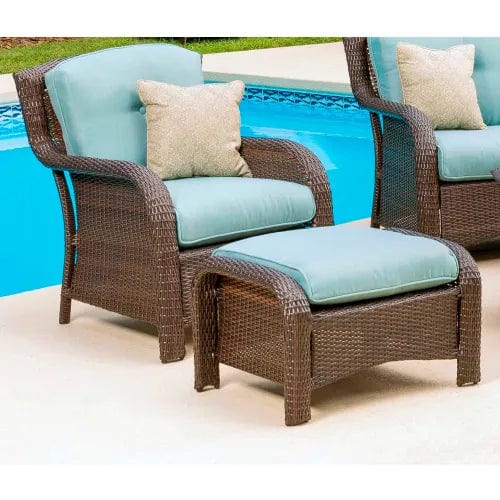 Centerline Dynamics Outdoor Seating Strathmere 6 Piece Woven Deep Seating Set, Ocean Blue