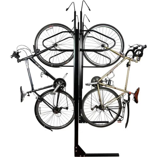 Centerline Dynamics Outdoor Structures & Storage Indoor 6 Bike Lockable Double Sided Vertical Storage Rack