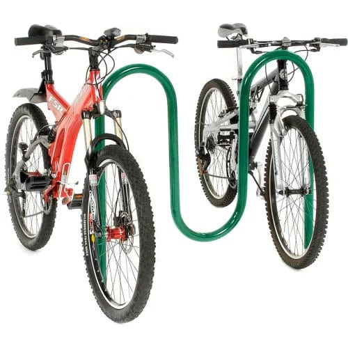 Centerline Dynamics Outdoor Structures & Storage Wave Bike Rack, 5-Bike Capacity, Below Ground Mount, Green