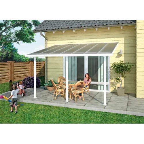 Centerline Dynamics Patio Covers Canopia Feria Patio Cover Kit, HG9228, 28'L x 13'W, Clear Panel, White Frame