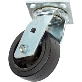 Centerline Dynamics Plate Casters Faultless Swivel Plate Caster 1418-5 5" Mold-On Rubber Wheel