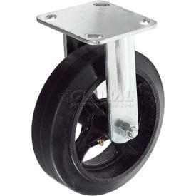 Centerline Dynamics Plate Casters Global Industrial™ Heavy Duty Rigid Plate Caster 8" Mold-On Rubber Wheel 600 Lb. Capacity