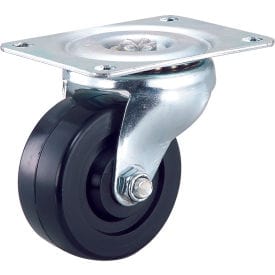 Centerline Dynamics Plate Casters Global Industrial™ Light Duty Swivel Plate Caster 3" Rubber Wheel 150 Lb. Capacity