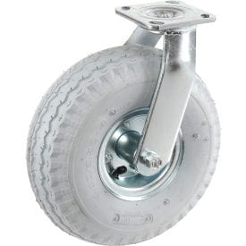 Centerline Dynamics Plate Casters Swivel Plate Caster 10" Full Pneumatic Wheel 330 Lb. Capacity