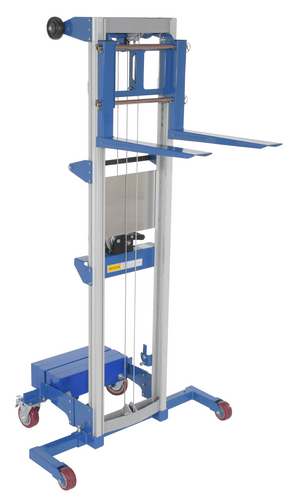 Centerline Dynamics Portable Load Lifters Vestil Aluminum/Steel Manual Hand Winch Lift Truck With Counter Balance 350 Lb. Capacity