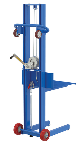 Centerline Dynamics Portable Load Lifters Vestil Steel Lite Load Lift With Winch, Fixed Wheels and Manual Floor Lock 20 In. x 20 In. Platform 400 Lb. Capacity