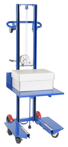 Centerline Dynamics Portable Load Lifters Vestil  Steel Lite Load Lift With Winch, Swivel Casters and Manual Floor Lock 24 In. x 20 In. Platform 400 Lb. Capacity