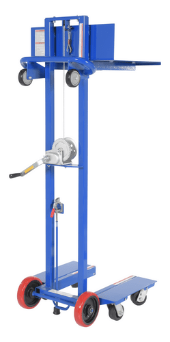Centerline Dynamics Portable Load Lifters Vestil  Steel Lite Load Lift With Winch, Swivel Casters and Manual Floor Lock 24 In. x 20 In. Platform 400 Lb. Capacity