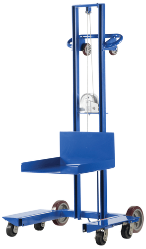 Centerline Dynamics Portable Load Lifters Vestil Steel Low Profile Lite Load Lift With Winch, Swivel Casters and Manual Floor Lock 20 In. x 20 In. Platform 400 Lb. Capacity