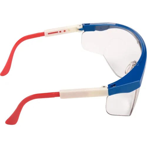 Centerline Dynamics PPE MCR Safety SS130 Stratos® Safety Glasses, Red/White/Blue Frame, Clear Lens