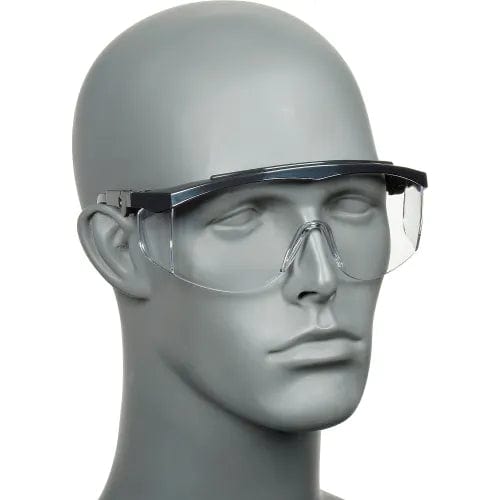 Centerline Dynamics PPE MCR Safety TK110 Crews Tomahawk Wraparound Safety Glasses, Clear Lens, Black Frame