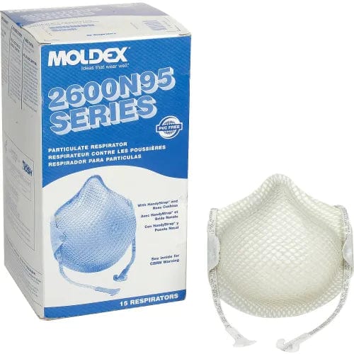 Centerline Dynamics PPE Moldex 2601N95 2600 Series N95 Particulate Respirators, HandyStrap®, S, 15/Box