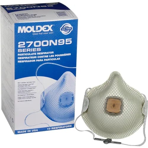 Centerline Dynamics PPE Moldex 2700N95 2700 Series N95 Particulate Respirator, HandyStrap & Ventex Valve, M/L, 10/Box