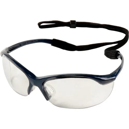 Centerline Dynamics PPE Vapor Safety Glasses - Clear Anti-Fog, Metallic Blue