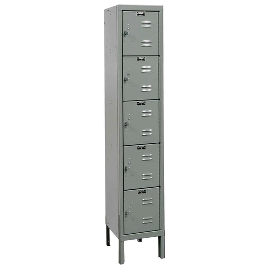 Centerline Dynamics Premium Box Lockers Dark Gray / Assembled Hallowell 5-Tier 5 Door Premium Locker, 12"W x 12"D x 66"H