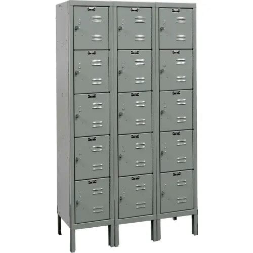 Centerline Dynamics Premium Box Lockers Dark Gray Hallowell 5-Tier 15 Door Premium Locker, 36"W x 12"D x 66"H