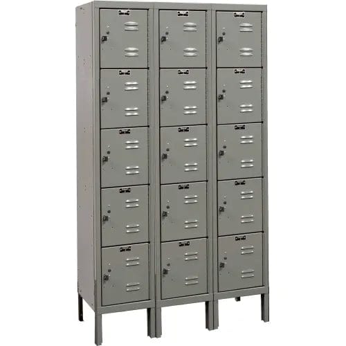 Centerline Dynamics Premium Box Lockers Dark Gray Hallowell 5-Tier 15 Door Premium Locker, 36"W x 15"D x 66"H