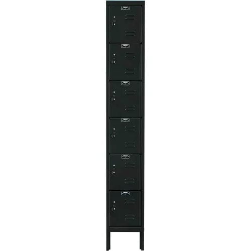 Centerline Dynamics Premium Kd Box Lockers Black / Assembled Hallowell 6-Tier 6 Door Premium Locker, 12"W x 15"D x 78"H