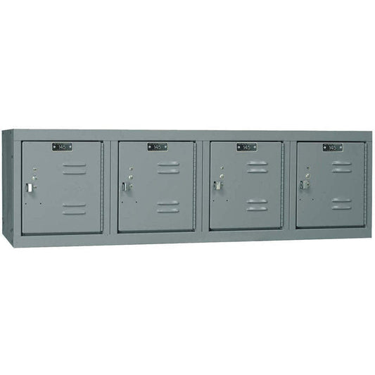 Centerline Dynamics Premium Kd Specialty Lockers Quickship Dark Gray / Assembled Hallowell Premium Locker, 48"W x 18"D x 14.75"H, 4-Wide Wall Mount