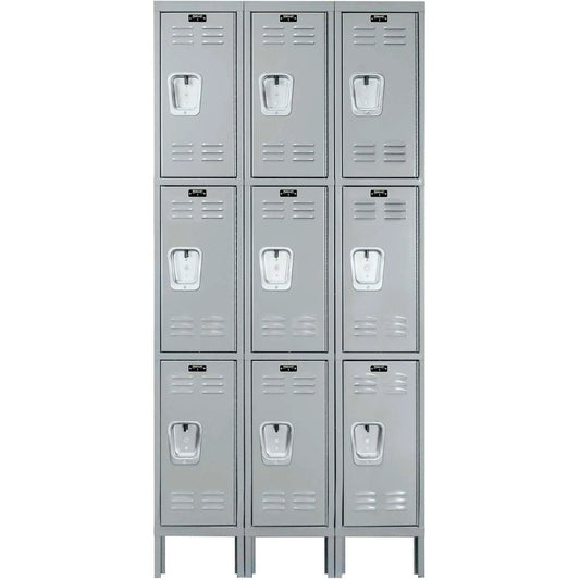 Centerline Dynamics Premium Wardrobe Lockers Light Gray / Assembled Hallowell 3-Tier 9 Door Premium Locker