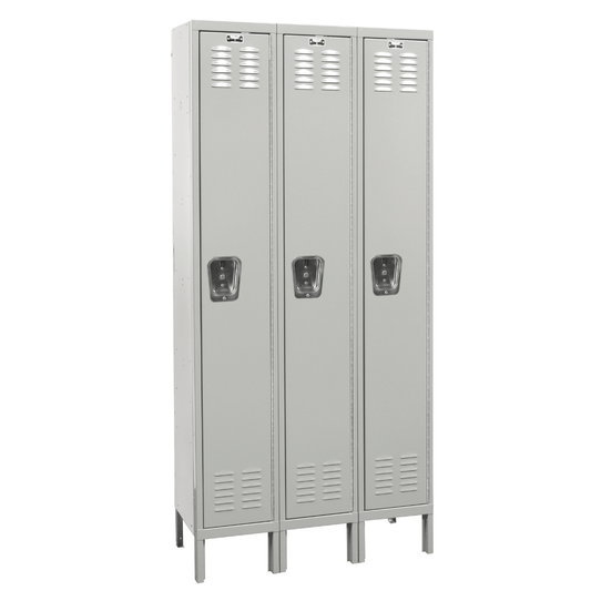 Centerline Dynamics Premium Wardrobe Lockers Light Gray Hallowell 1-Tier 3 Door Premium Locker