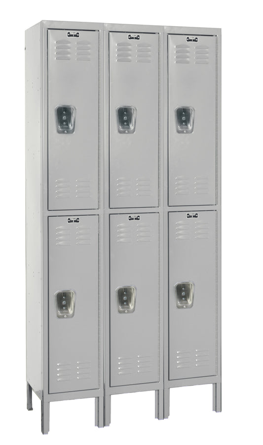 Centerline Dynamics Premium Wardrobe Lockers Light Gray Hallowell 2-Tier 6 Door Premium Locker Assembled